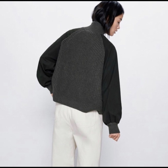 Zara combination sweater, Khaki - Picture 3 of 6